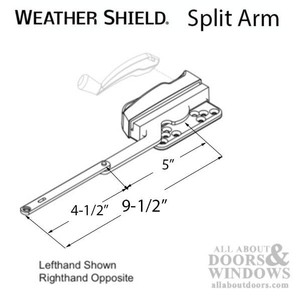 Weather Shield Split Arm Dimensions