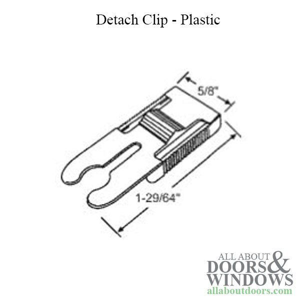 Truth Hardware Plastic Detach Clip Dimensional Drawings