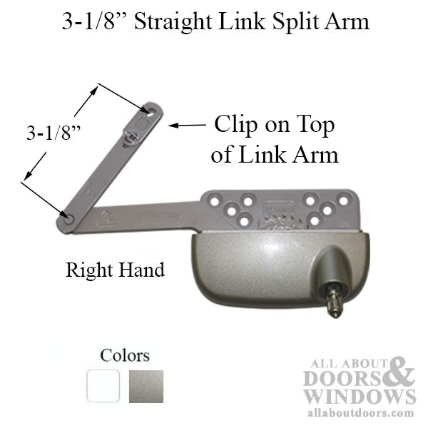 New Style Sill Mounted Straight Link 4-3/4 Inch Split Arm Casement