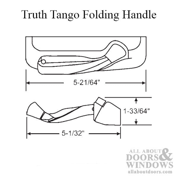 Truth 12614 Tango Folding Handle with Cover for Encore Operator, Right Hand - Multiple Color Options