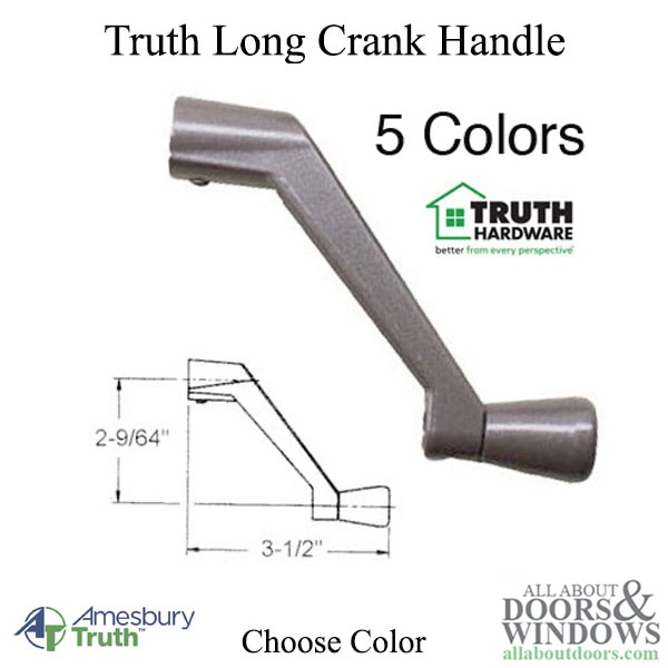 Amesbury Truth Long Length Crank Handle 11/32 Spline Diameter | Durable Window Hardware