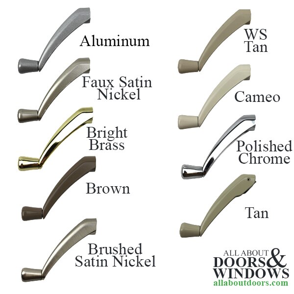 Contour Crank Handle Finish Choices