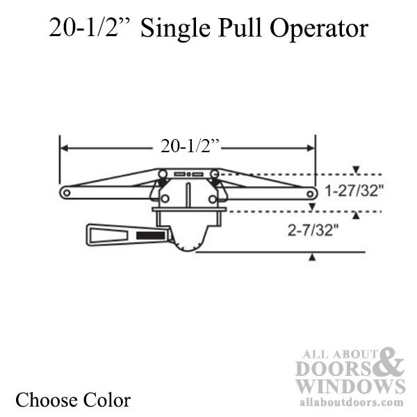 Truth Operator, Single Hook, Pull Lever, 20-1/2 inch - Longer F Plate Dimensions