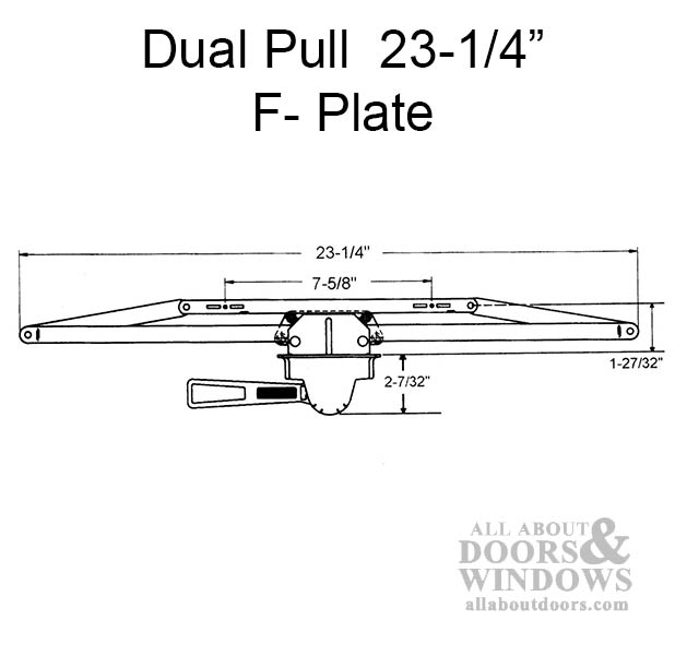 Operator, Dual Hook, Lever, 23-1/4” - Longer ‘F’ Plate