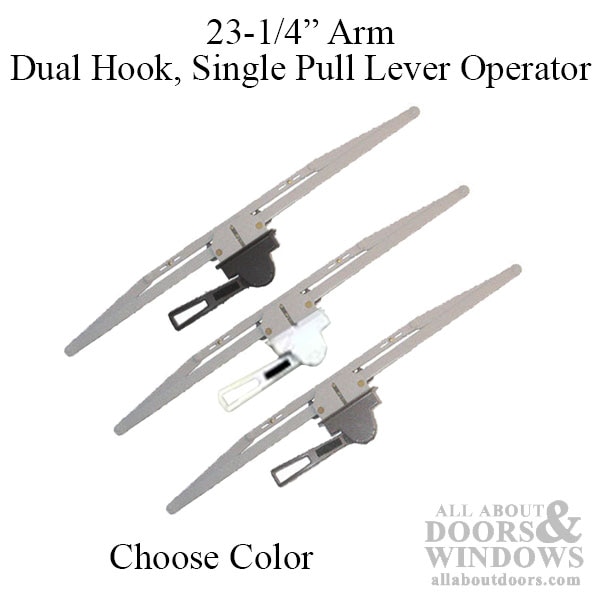 Operator, Dual Hook, Lever, 23-1/4” - Longer ‘F’ Plate