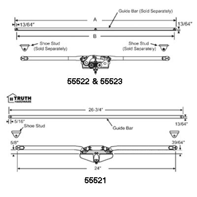 Guide Bar Replacement Track for Dual Arm Awning Window - 22-3/4 inch