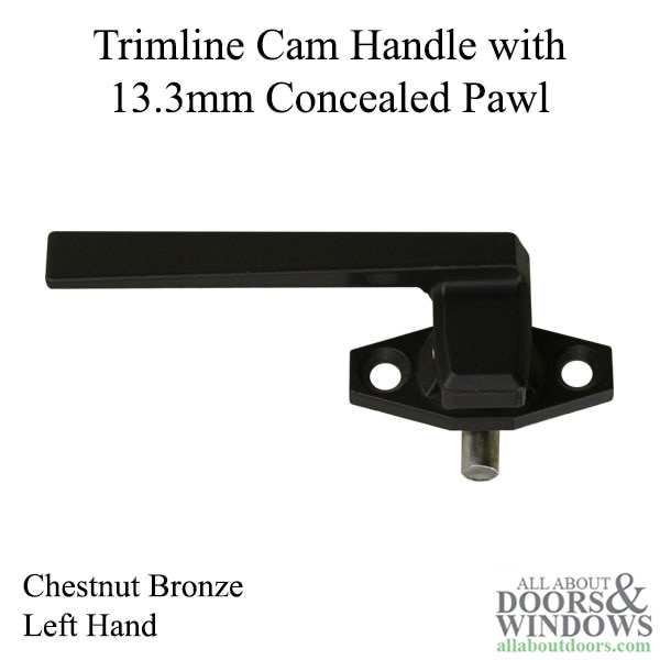 Trimline Cam Handle with 13.3mm Concealed Pawl Chestnut Bronze