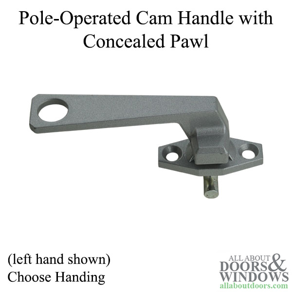 Pole Operated Cam Handle 12.7mm Concealed Pawl in aluminum finish