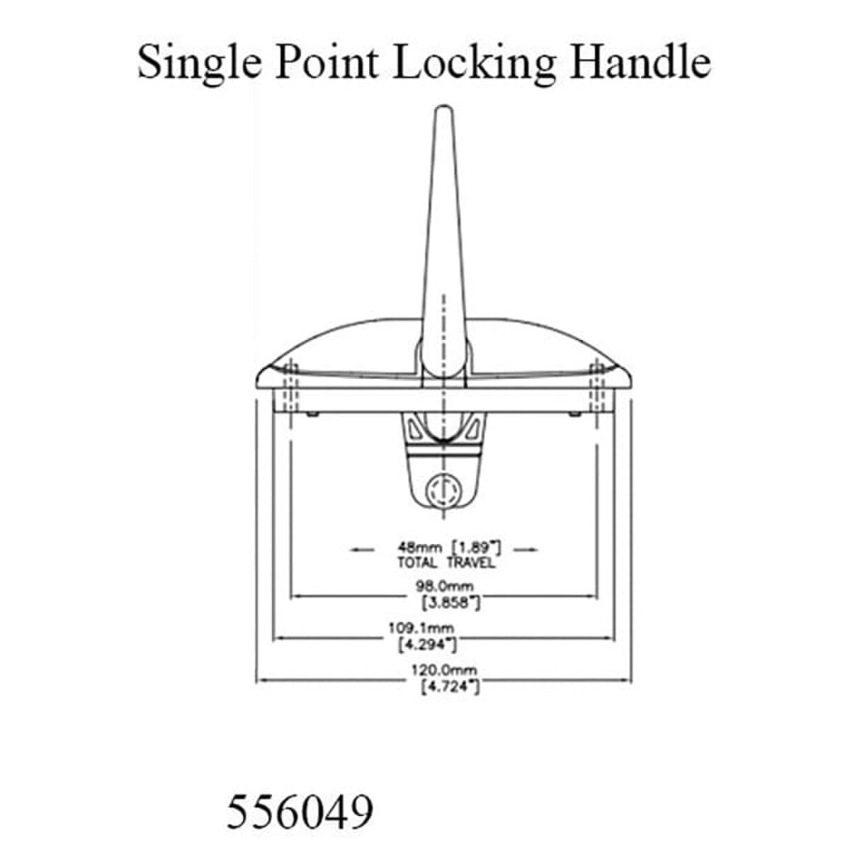 Single Point Locking Handle, Bend Straight Pin, 33mm, Non-Handed ...