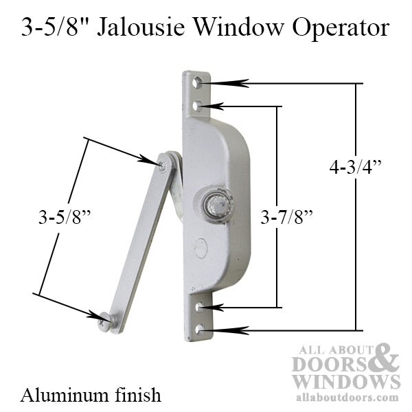 Jalousie Window Operator 35/8 Aluminum Arm with THandle