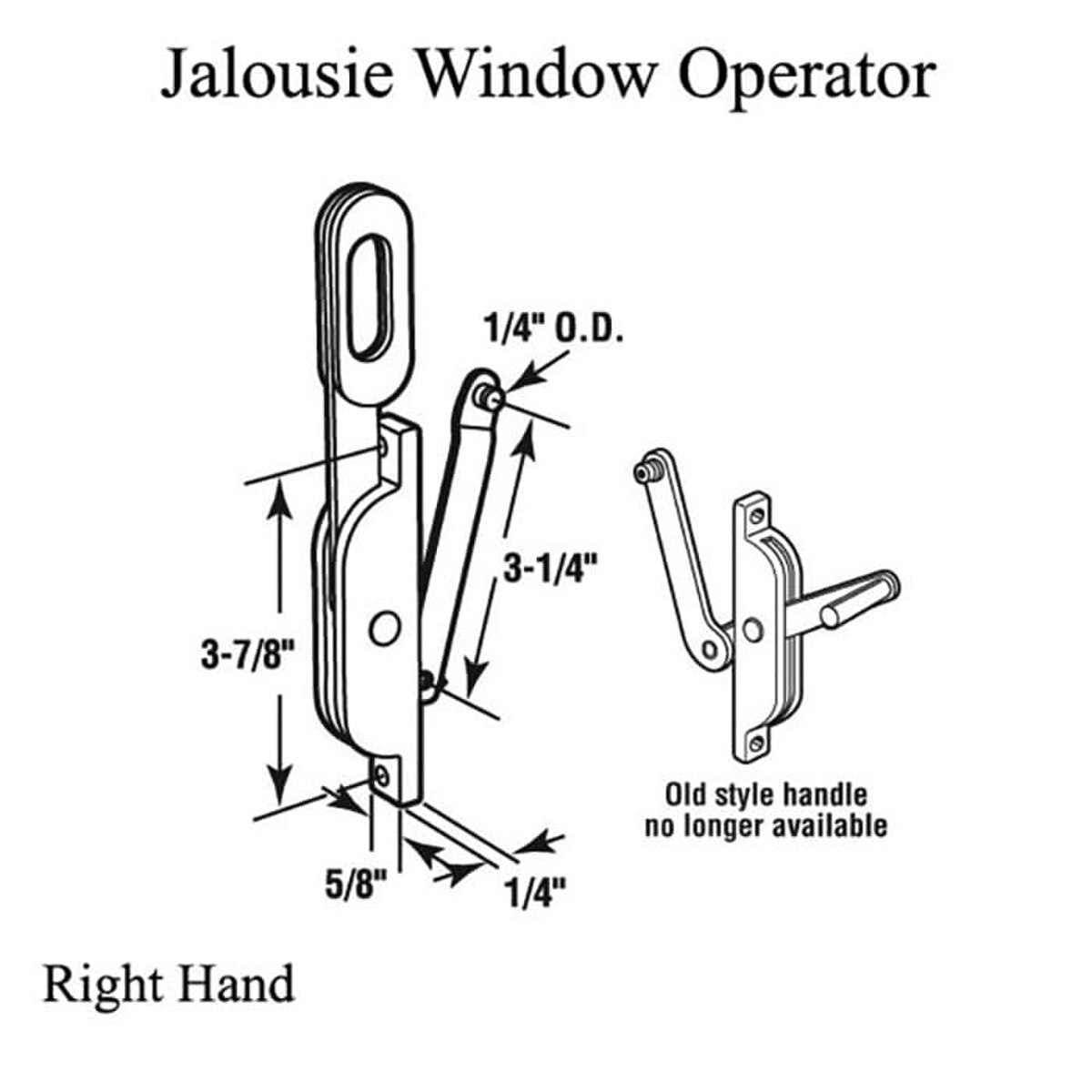 New Style Jalousie or Louver Window Operator, Lever, 3 Link, Right Hand ...