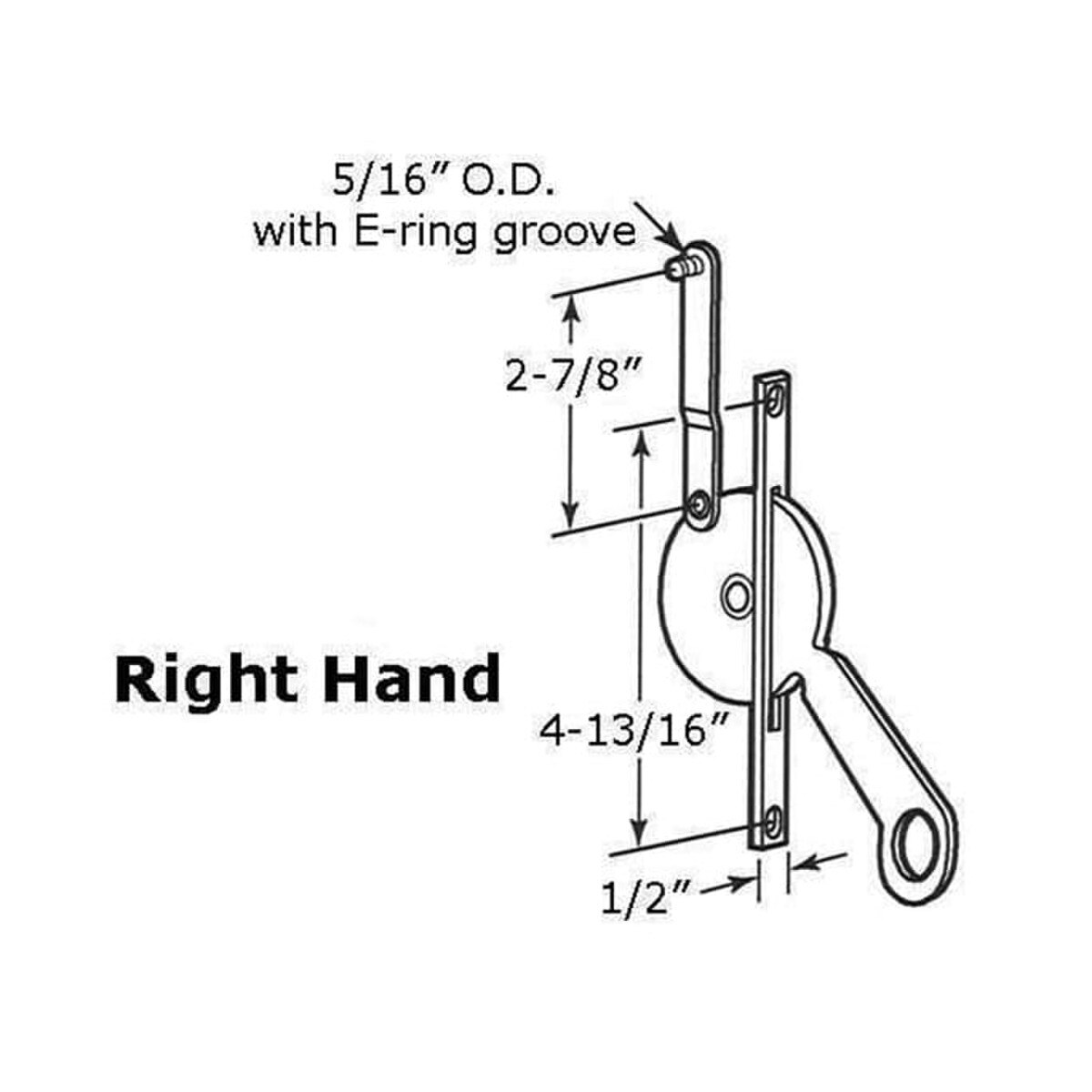Jalousie/ Louver Window Operator, Lever, Universal, 4-13/16 inch