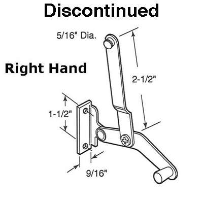 jalousie Window Operator, Lever, 2-1/2 Link, Alum - Right