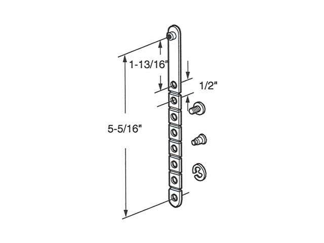 Link, Jalousie/Louver Operator - Universal 5-5 | Window Hardware - Dimensions