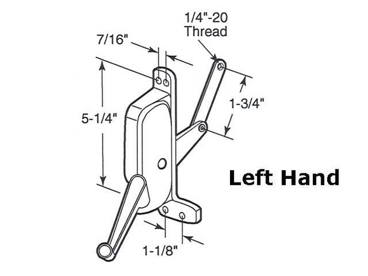 Lever Type Awining Operators Awning Operator for air control Windows - Left - Aluminum