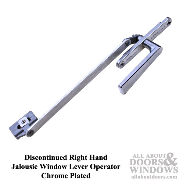 Jalousie Window Operator, Lever, Anderson & Alcan, Right Hand Chrome