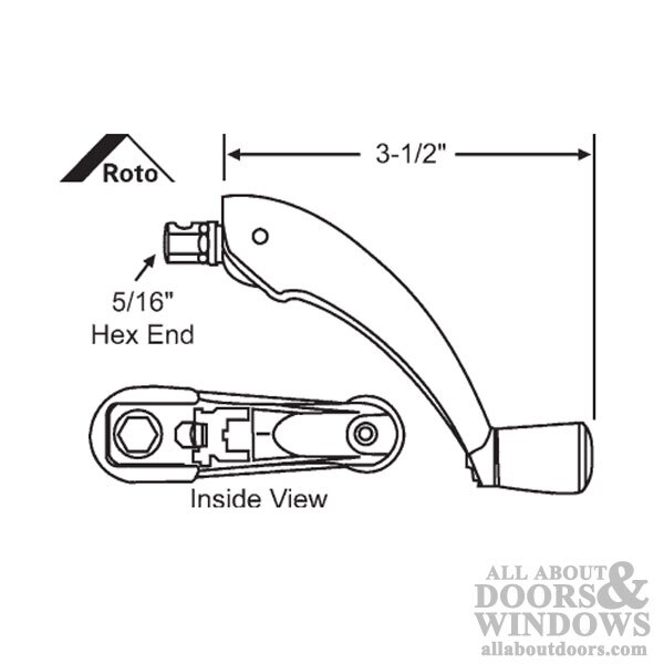 Roto Pro Drive crank handle, Folding, Operators Choose Color