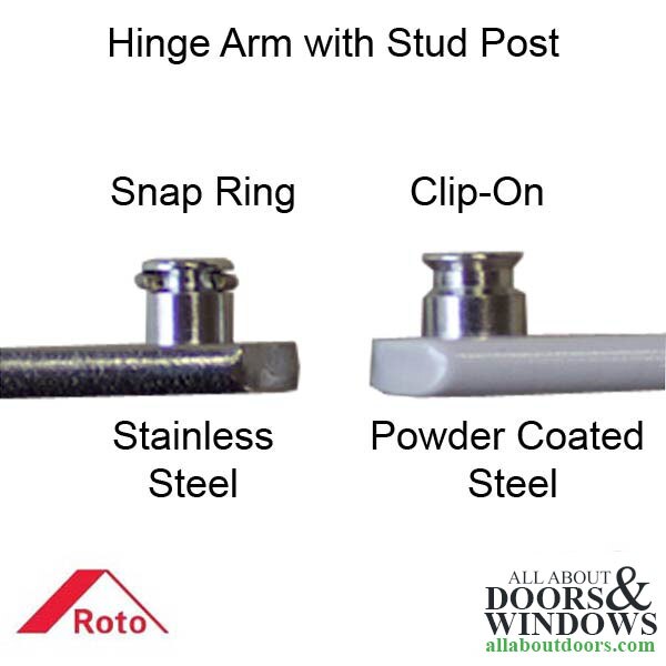 Roto 10" Stainless Track and Powder Coat Pair - Snap Ring/Clip-on