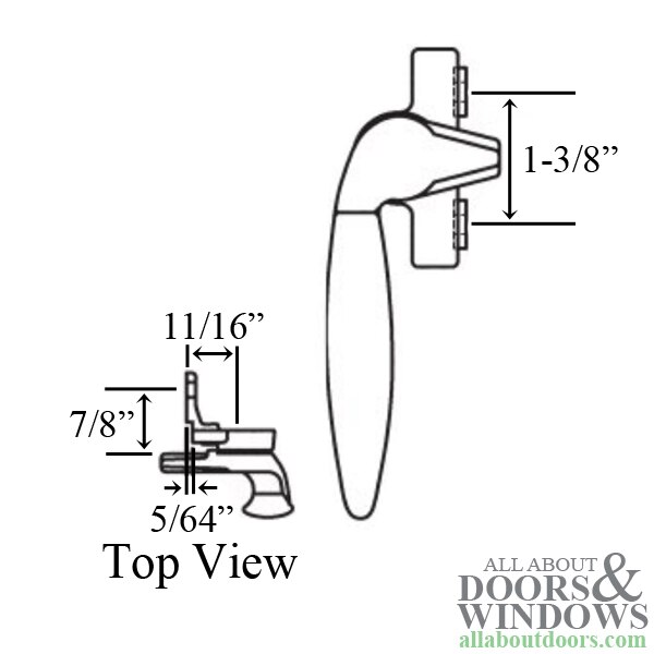 Interior Mount Cam Handle Dimension