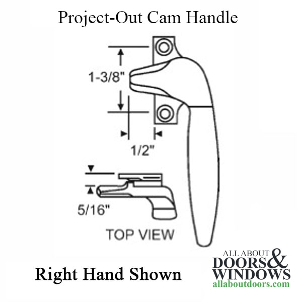 Project-Out Cam Handle Dimensions