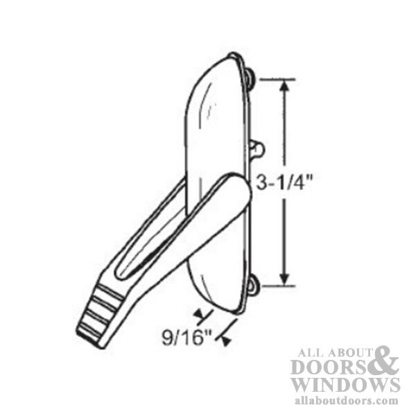 Technical Diagram – RH White Casement Lock Handle