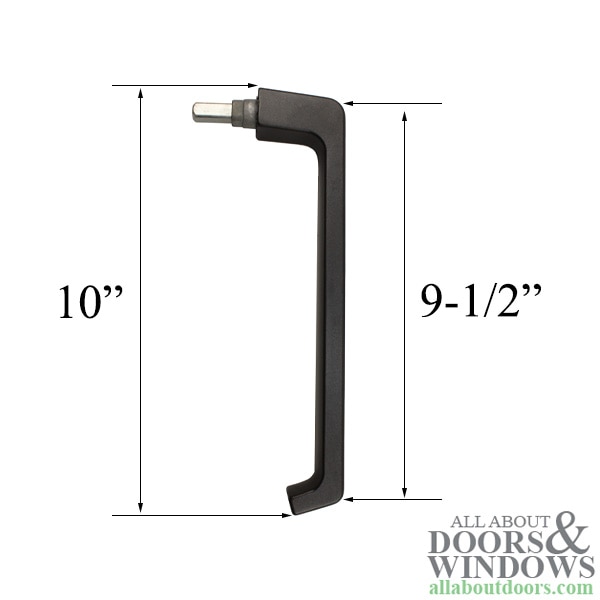 GU Dirigent handle with spindle in aluminum, removable design for patio doors