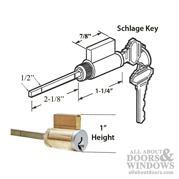 Dimensions of Schlage Keyway Cylinder and Keyed Alike Key