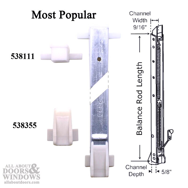 Channel Balance with Shoe for Non-Tilt Windows 