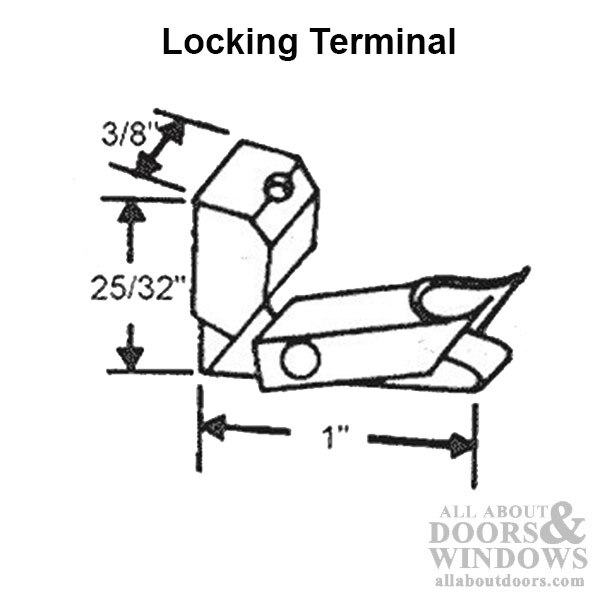 Locking Terminal #3 Dimensions and Line Drawing