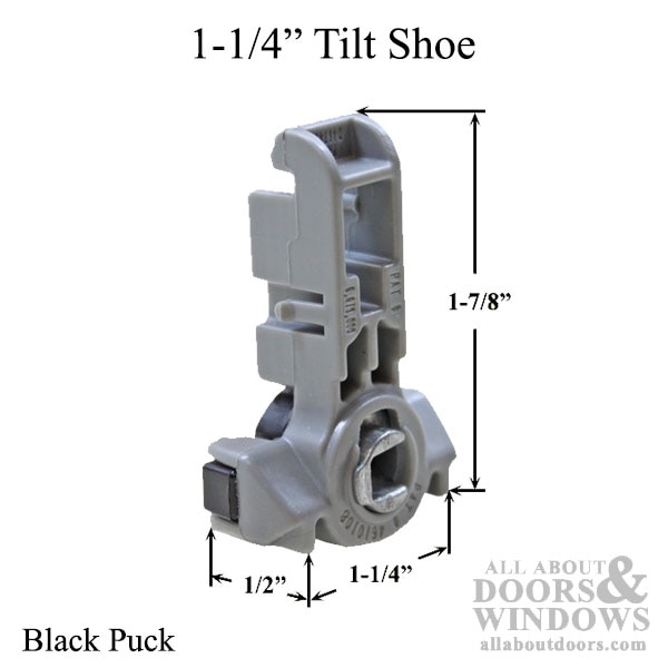 Inverted Tilt Shoe with Dimensions – Black 1-1/4 Inch 