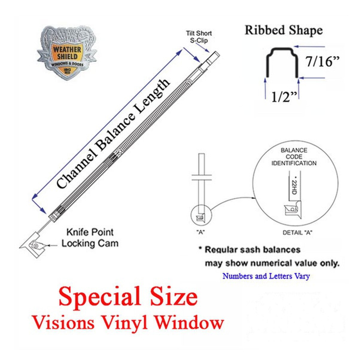 Weather Shield Visions 1000 Vinyl Single Hung Window Channel Balance