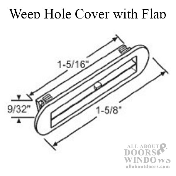 Weep Hole Cover 3/8 x 15/8 with Flap Choose Color