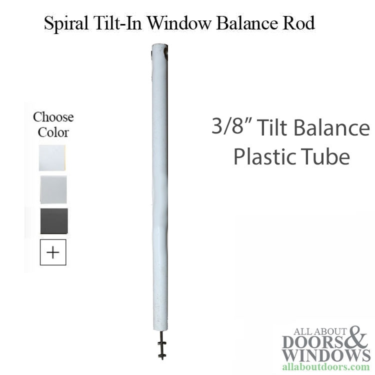 3/8 Inch Spiral TiltIn Window Balance Rod with White Bearing and
