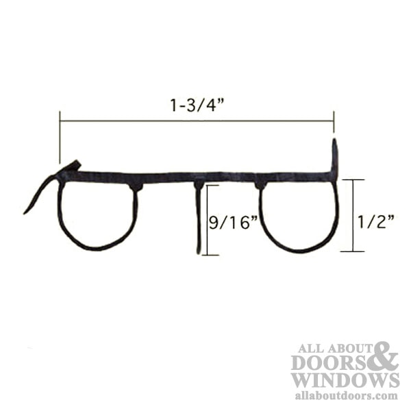 Door Bottom / Sweep, Staple-On, Brown, 36 Inch - Dimensions