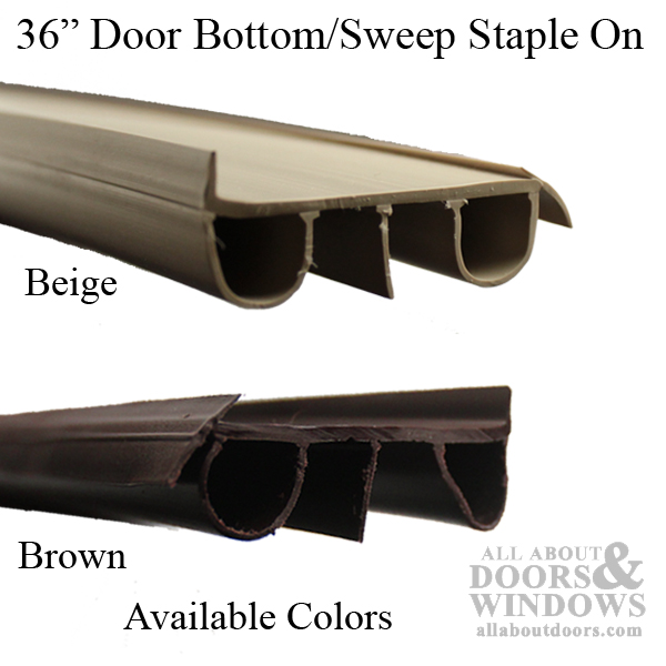 Door Bottom / Sweep, StapleOn, Brown, 36 Inch