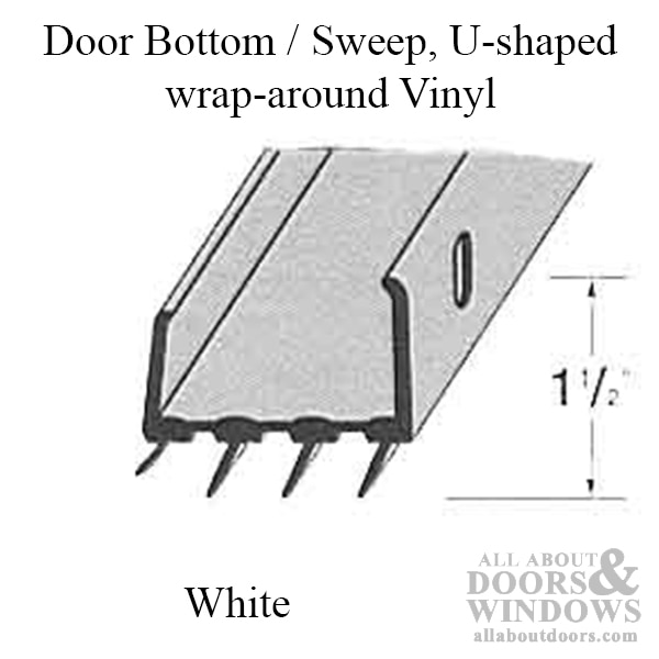 Door Bottom / Sweep, U-shaped wrap-around Vinyl - Dimensions