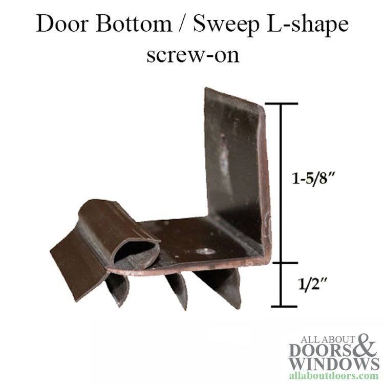 Door Bottom / Sweep, L-shape / Screw-on 36 Inch - Dimensions