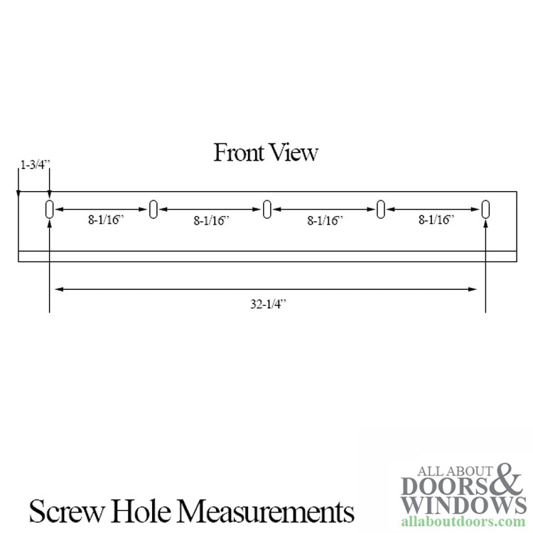 Door Bottom / Sweep, L-shape / Screw-on 36 Inch - Screw Hole Measurements