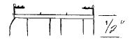 35-3/4" Door Bottom/Sweep with 6 fins, Slide-on Type - Dimensions