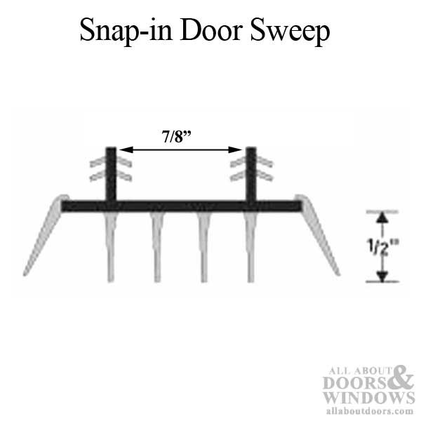 Door Sweep; Snap-In; 2 Barbs at 7/8 inches 4 Fins, 2 Drip Fins 36 in - Brown