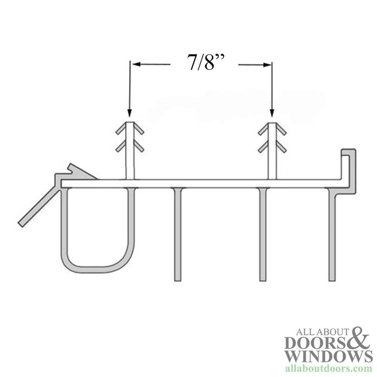 Door Bottom Drive-In Sweep with 2 barbs for Kerf Application - Dimensions