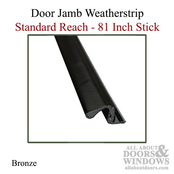Door Jamb Weatherstrip, 81 inch Extended Reach, 3 Piece Kit