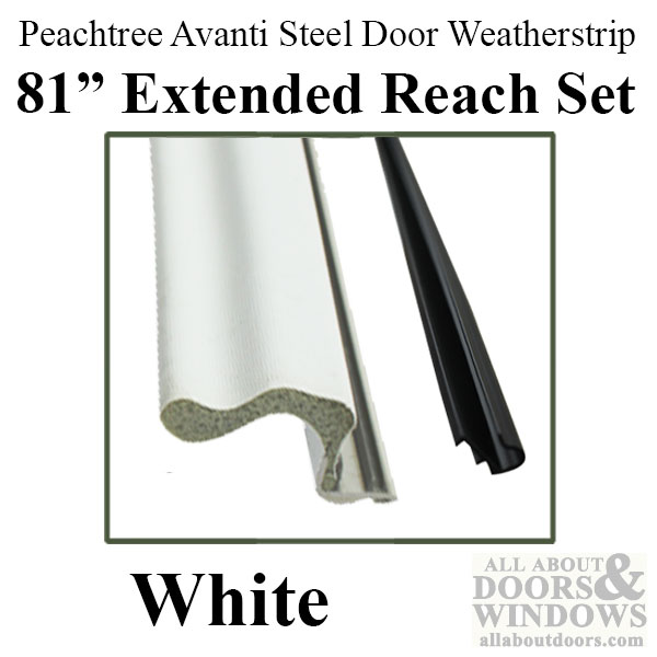 Peachtree Avanti Steel Door Weatherstrip, Q-Lon, Extended Reach