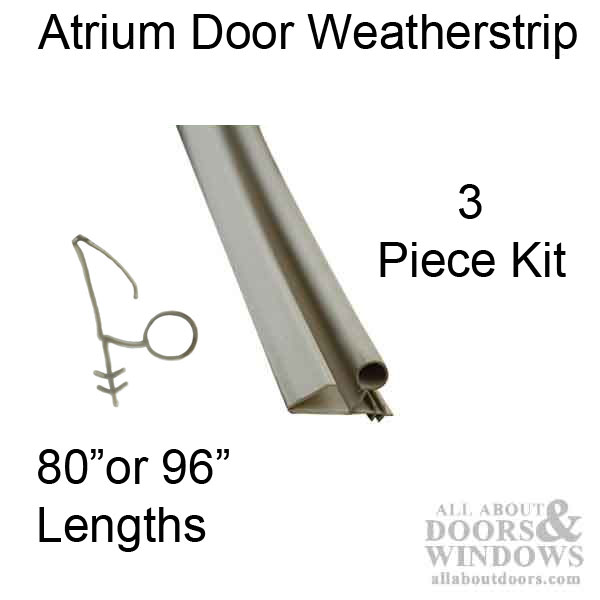 Atrium Door 3 Piece Weatherstrip Set, Pella Sliding Door Weatherstripping Replacement