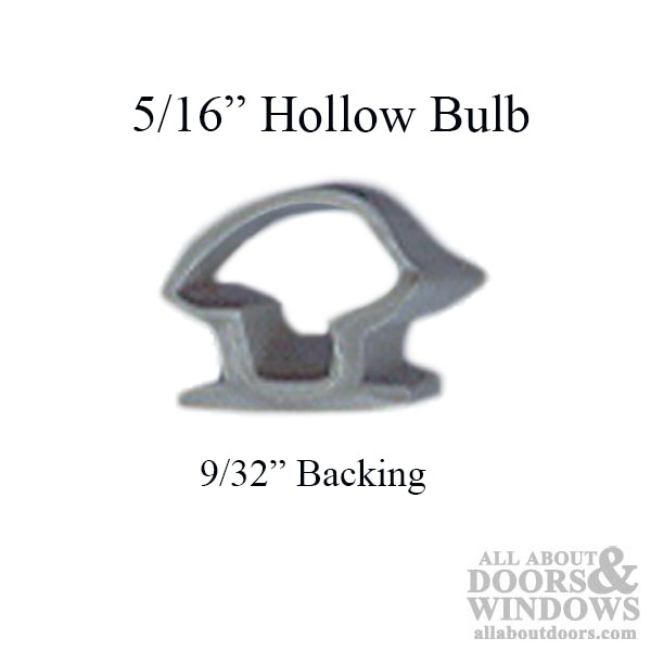 Slide in T-slot 5/16 Hollow Bulb, .312 Dia. - Grey - Dimensions