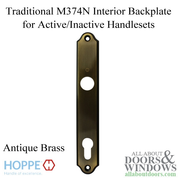 HOPPE traditional interior backplate M374N for active or inactive handlesets