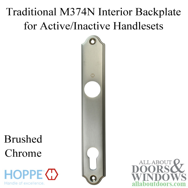 HOPPE traditional interior backplate M374N for active or inactive handlesets