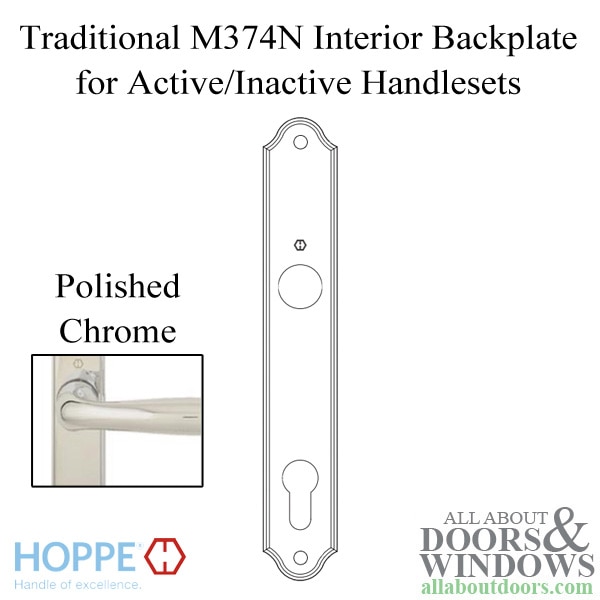 HOPPE traditional interior backplate M374N for active or inactive handlesets