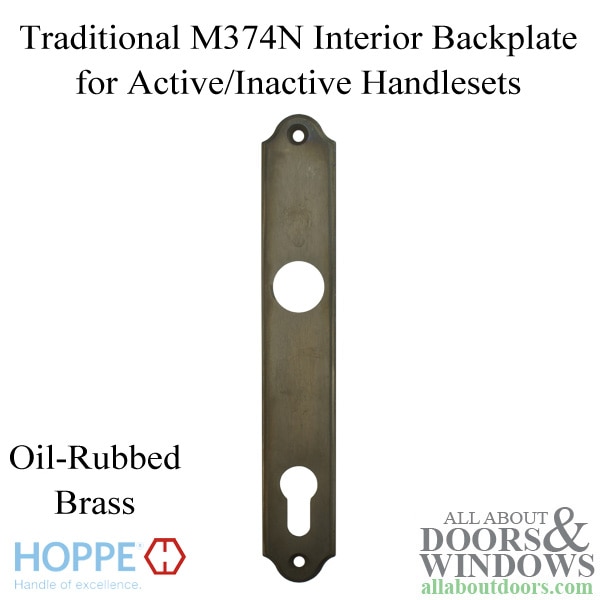HOPPE traditional interior backplate M374N for active or inactive handlesets