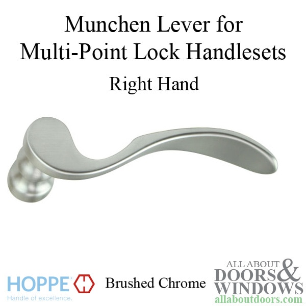 Hoppe Munchen lever handle for right handed multipoint lock handlesets